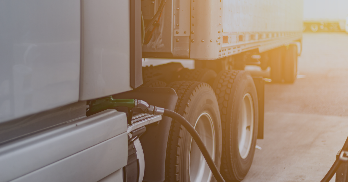 Semi-truck fueling up